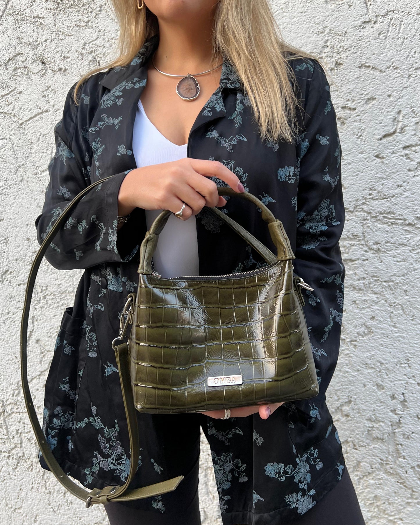 Cartera Milagros - Green Croco