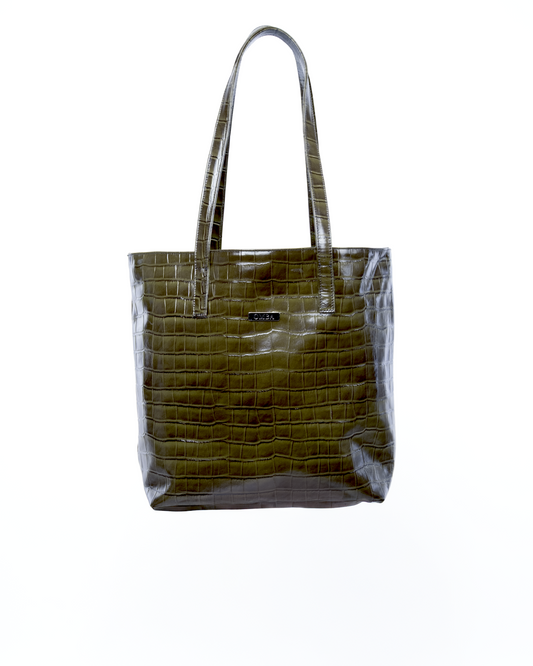 Tote Bag - Green Croco