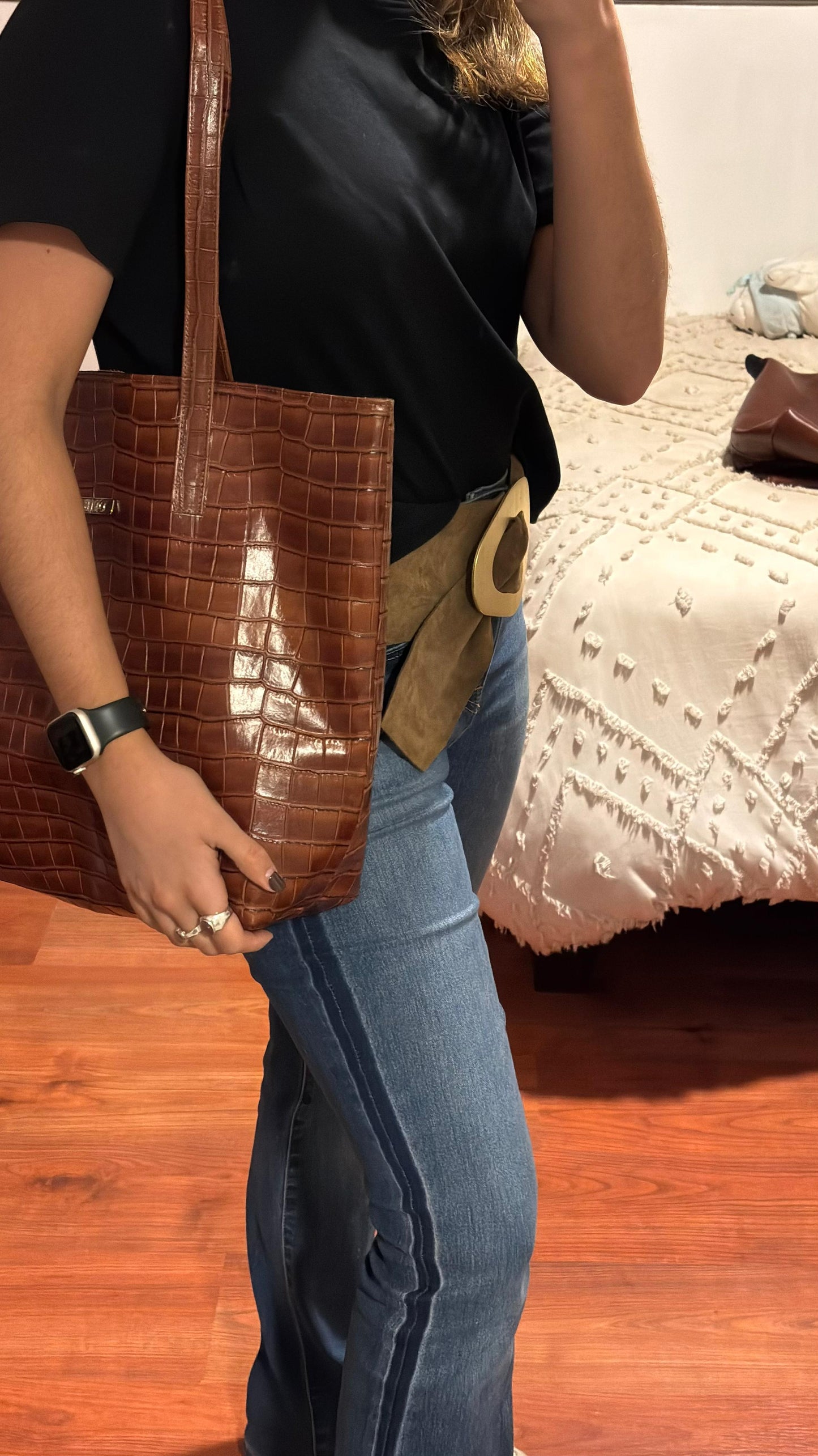 Tote Brown Caramel Croco