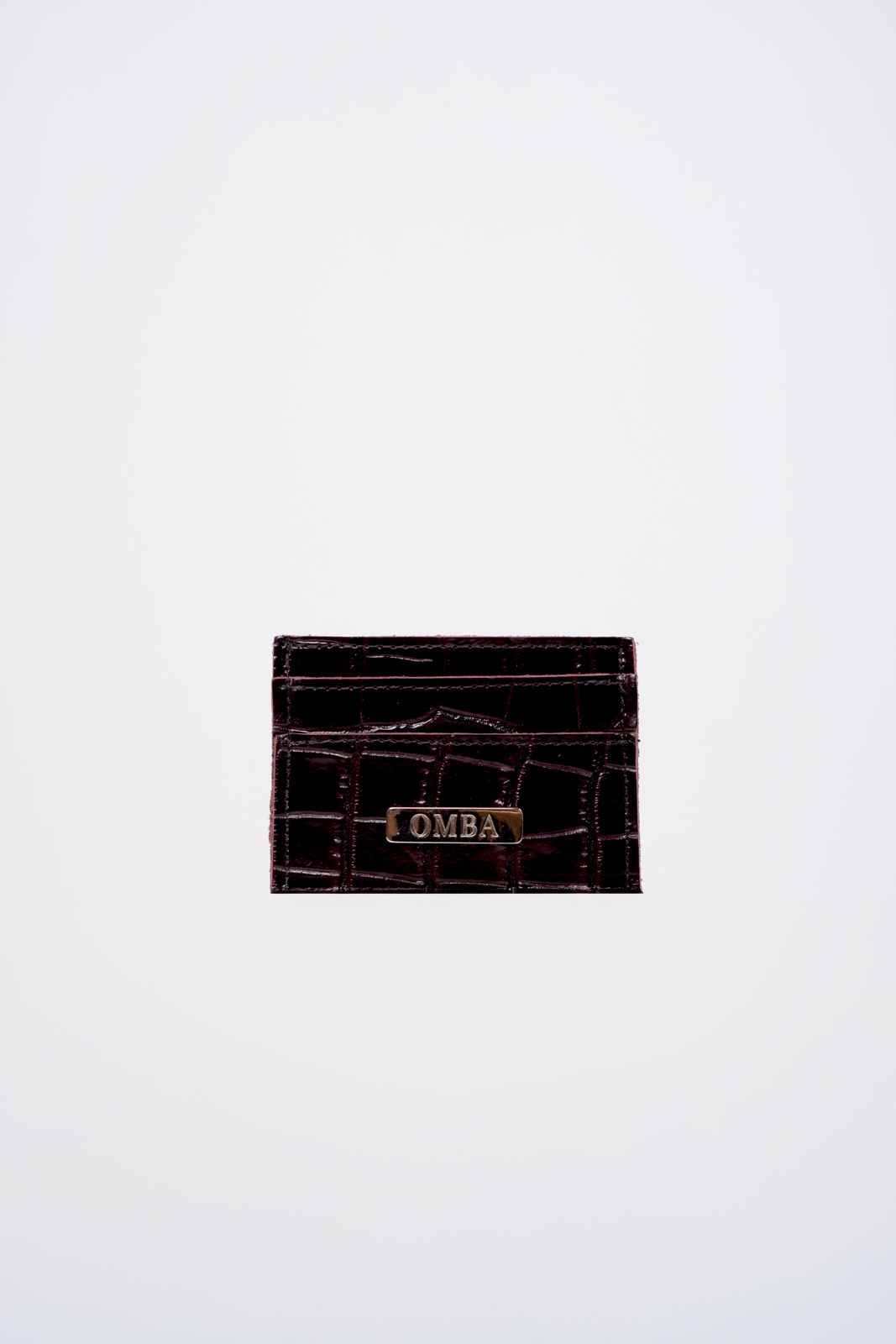 Tarjetero Black Cherry Croco