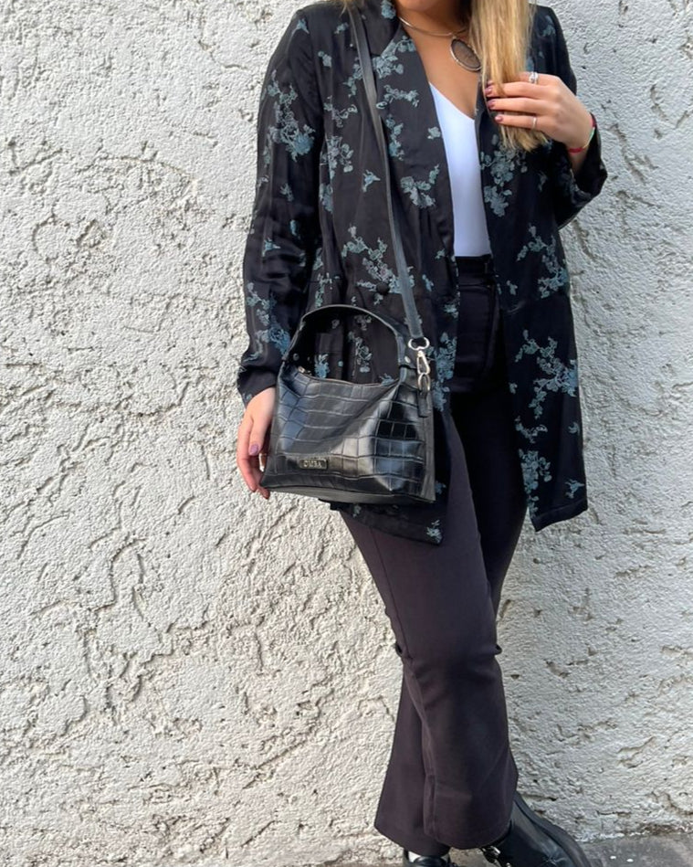 Cartera Milagros - Black Croco