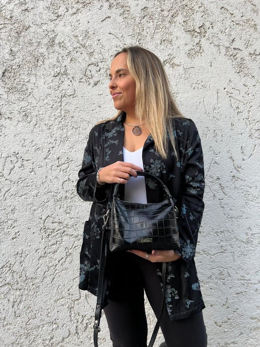 Cartera Milagros - Black Croco