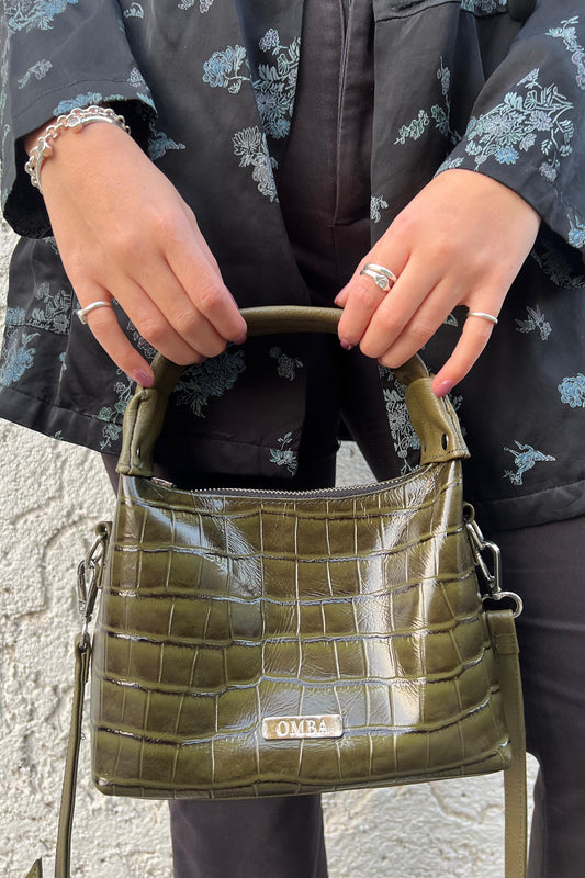 Cartera Milagros - Green Croco