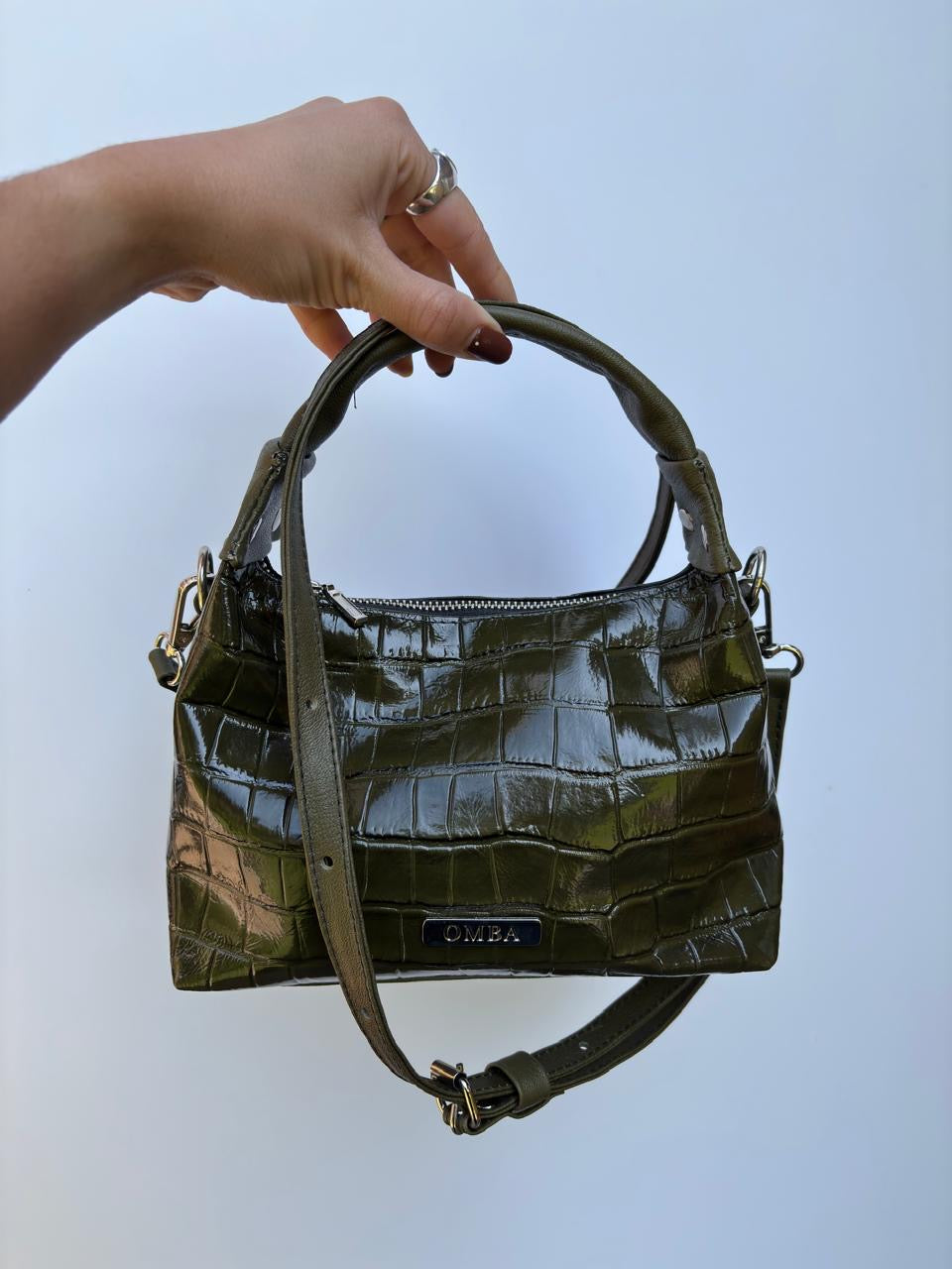 Cartera Milagros - Green Croco