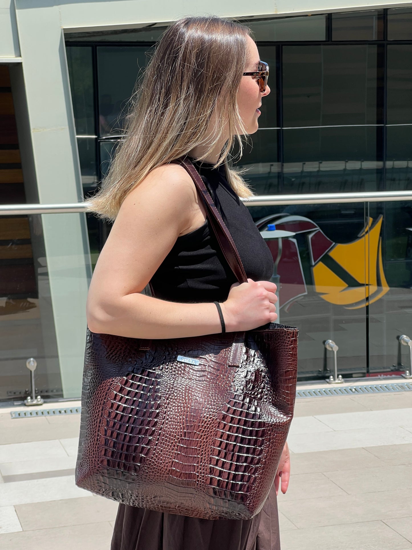 Tote Bag -  Brown Caiman