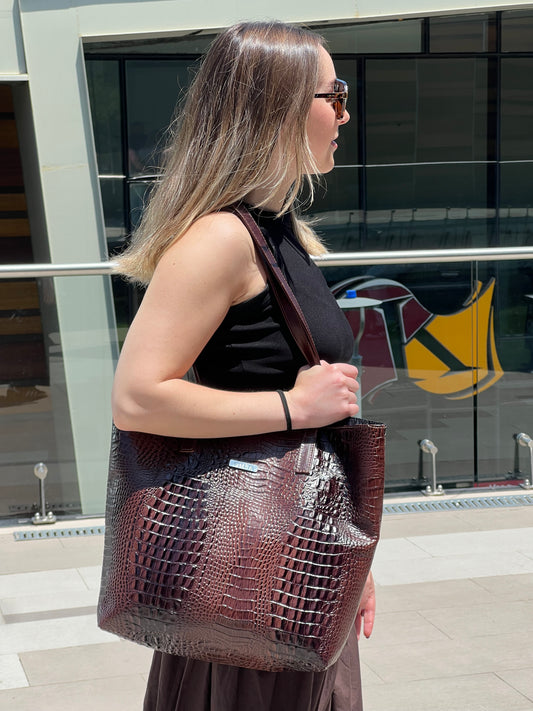 Tote Bag -  Brown Caiman