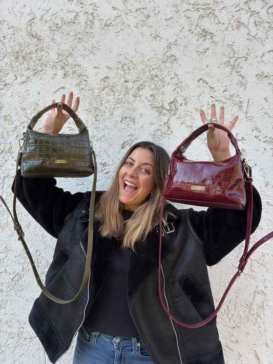 Cartera Milagros - Green Croco