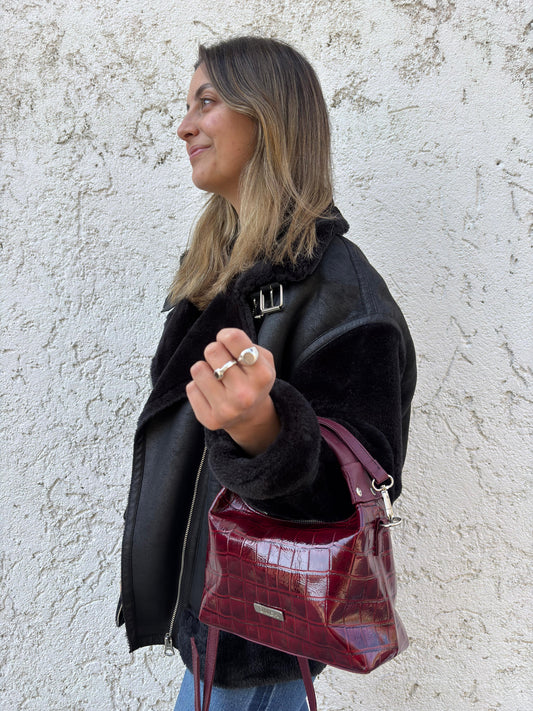 Cartera Milagros - Cherry Croco