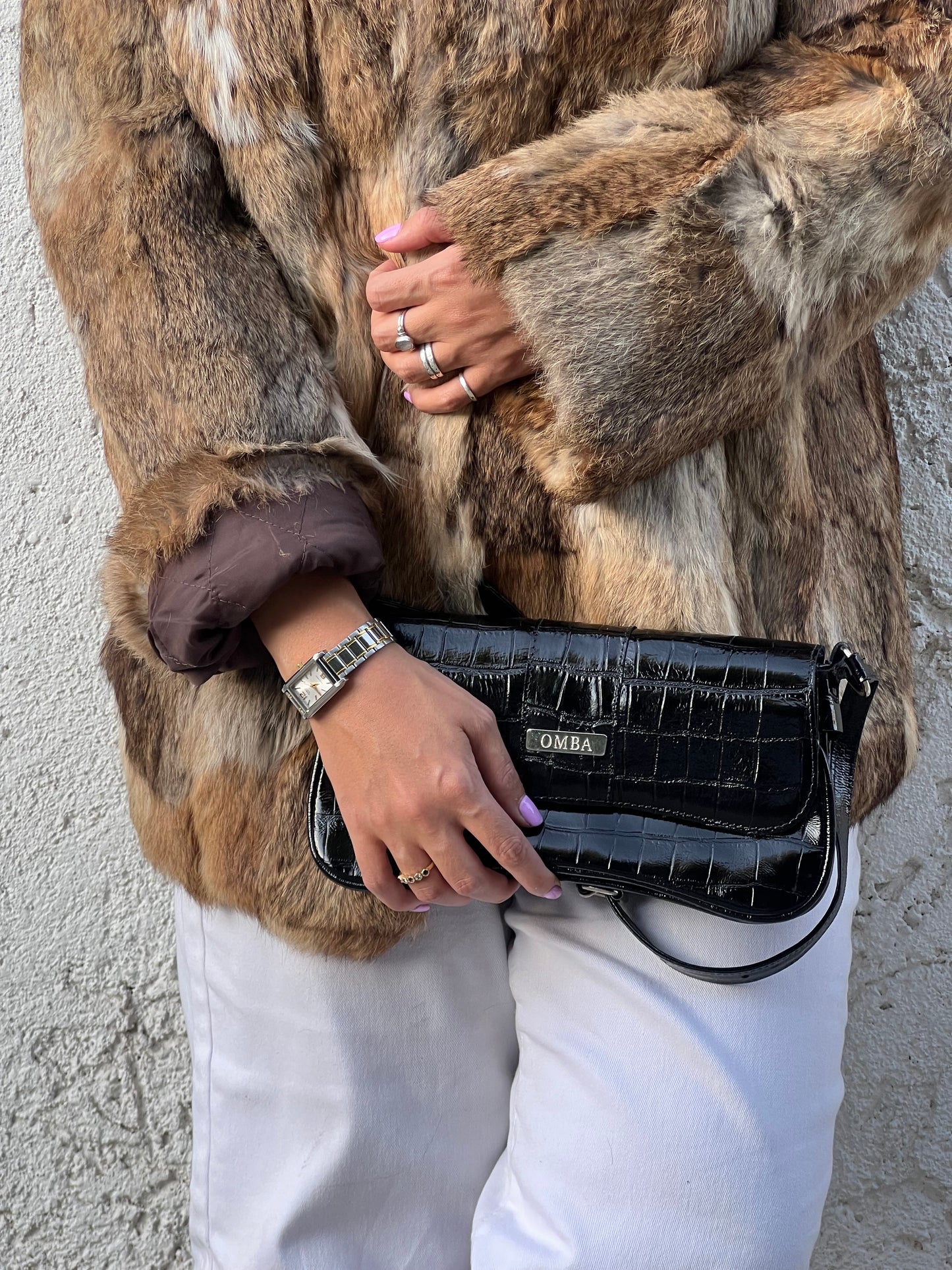 Cartera Candado - Black Croco