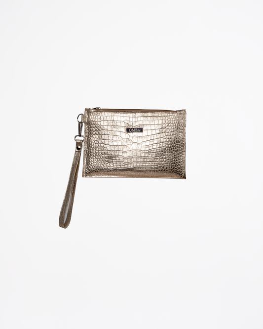 Cartera PG - Croco Dorada