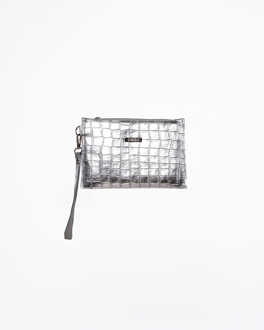 Cartera PG - Plateada Croco