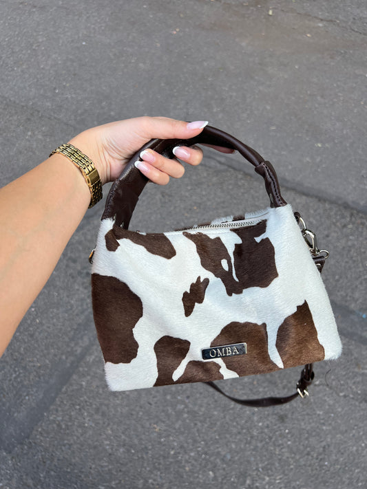 Cartera Milagros animal print cafe&white