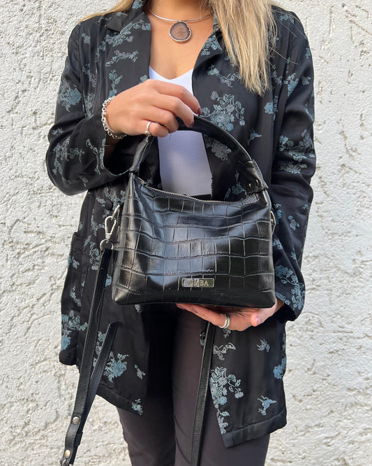 Cartera Milagros - Black Croco